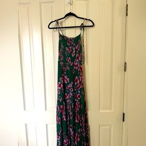 Free People Pink Pleated Tiered Maxi Dress
